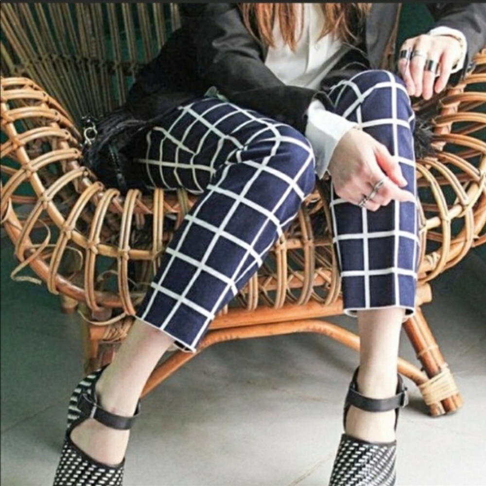 Gap Slim cropped grid pants size 0 - Picture 2 of 12